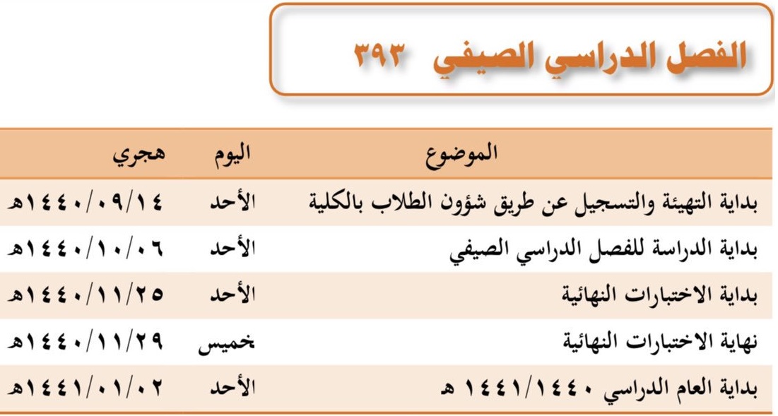 تقويم الفصل الصيفي 393