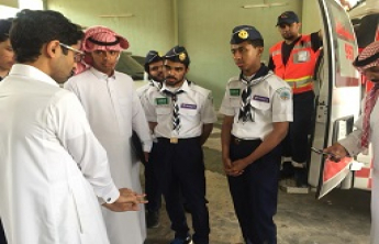 The Scout Family in the Community College of al-Kharj pays a visit to the Saudi Red Crescent HQ