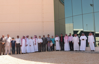 Students and staff of the Community College of al-Kharj pay a visit to the Marai Company