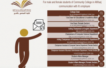 For male and female students of Community College in AlKharj communication with it&#039;s employee