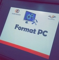 دورة (format PC and hard disk partition) في اليوم الثاني من الملتقى التقني الأول بكلية المجتمع بالخرج أقسام الطالبات